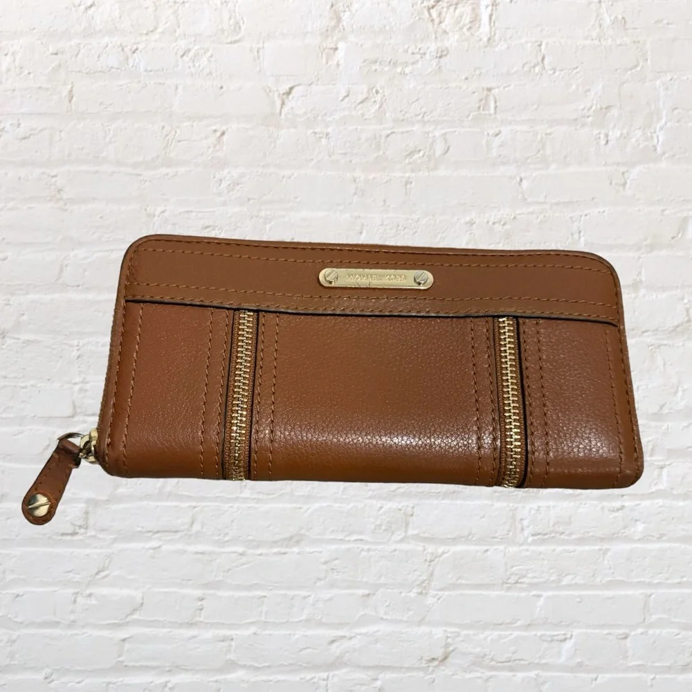 Michael Kors zippered accent pebbled leather zip around wallet